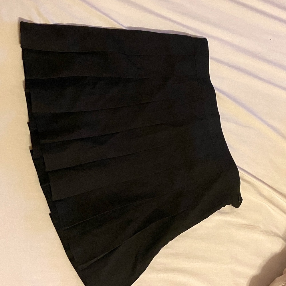 Pleated Black Tennis-Style Skirt